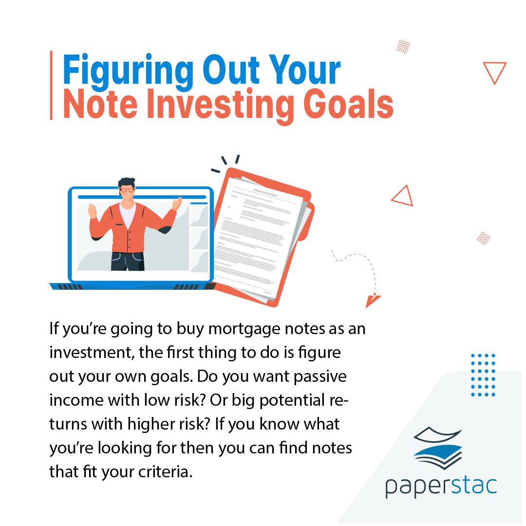 paper_stac's tweet photo. What to consider when buying #realestate notes? 
 If you buy notes as an #investment, the first thing to do is figure out your own goals so you can find ones that fit your criteria. 
✔️ Do you want #passiveincome w/ low risk? 
✔️ Or big potential returns w/ more risk? https://t.co/6Hk6E9TY7B