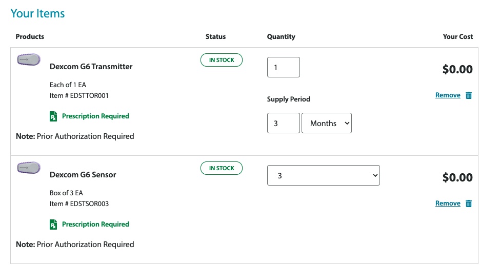 mollyschreiber's tweet photo. I know this isn't much of a surprise, but #Edgepark is the worst. Every 3 months I have to argue to get my #Dexcom supplies. My copay is $75 and I understand I have $175 remaining of my deductible. This is what my account shows and then when I checkout, I somehow owe $321 (cont.) https://t.co/GtABMDtn8B