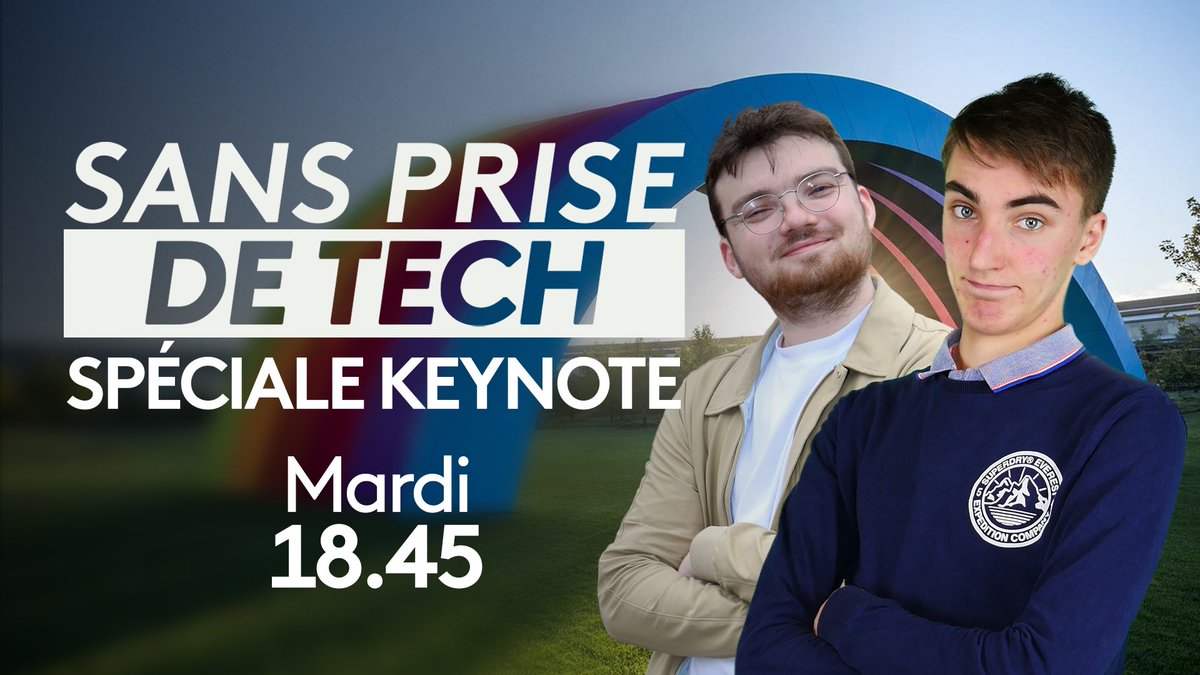 DreamseeTV's tweet photo. Vous aimez Sans Prise de Tech ?

Comme nous sommes gentils, retrouvez une édition spéciale demain dès 18h40 pour une réaction en live de la conférence Apple !

C'est à retrouver en exclusivité sur https://t.co/LpUbuSblDq #DreamseeTV https://t.co/dVdK3SlxLh
