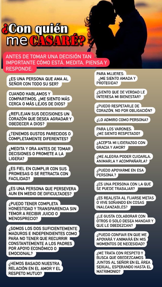 IslasPastora's tweet photo. ES BUENO QUE ANTES DE COMPROMETERNOS CON ALGUIEN TENGAMOS MUY CLARA LAS CARACTERÍSTICAS QUE ANHELAMOS  VER EN NUESTRO COMPAÑERO (A) DE VIDA. 

TOMEMOS LOS CONSEJOS BÍBLICOS QUE NOS AYUDARÁN A ENTENDER Y A VER EL MATRIMONIO COMO DIOS LO VE. #MatrimonioBiblico https://t.co/ltrzP8Q6D9