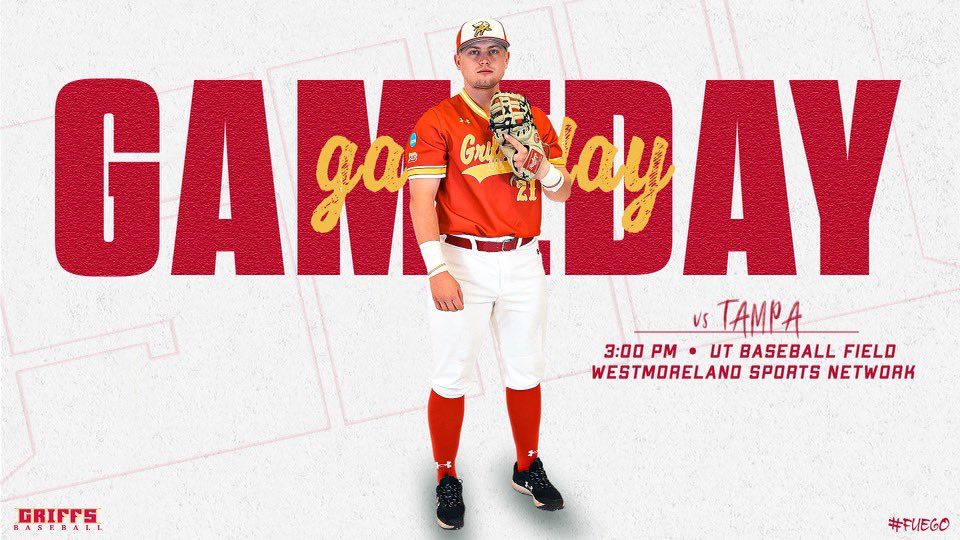 SHGriffBaseball's tweet photo. The Griffs travel across the sunshine state to battle @UT_Baseball this afternoon. #FUEGO #484 

📊 https://t.co/T4tGiWwOP1

🎥 https://t.co/iNCcADPeco

🎙 https://t.co/1mAfEKQCni https://t.co/YyaVf9GOX9
