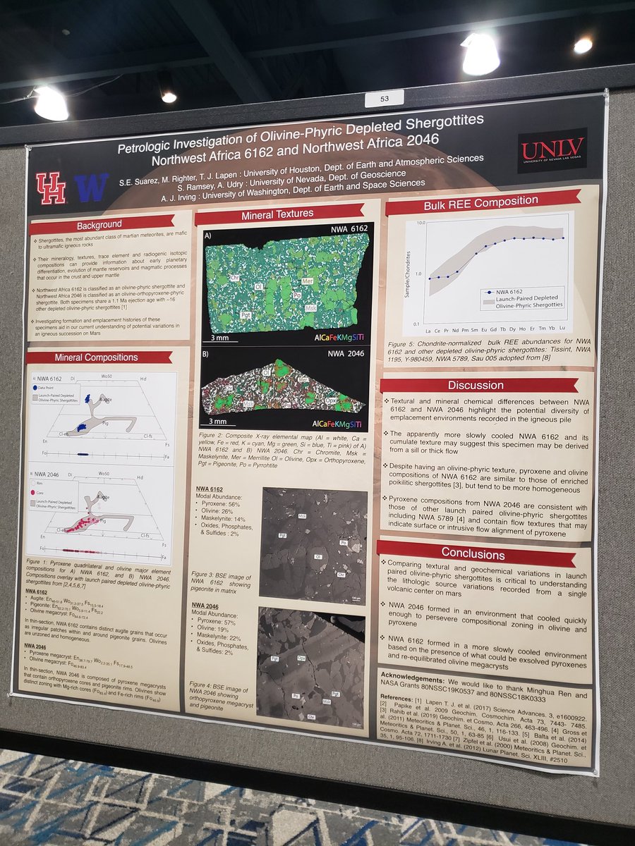 geologiststephy's tweet image. Hung up my poster 🥳🎉 #LPSC2022 has begun. I&apos;ll be at my poster this evening at 6:30pm