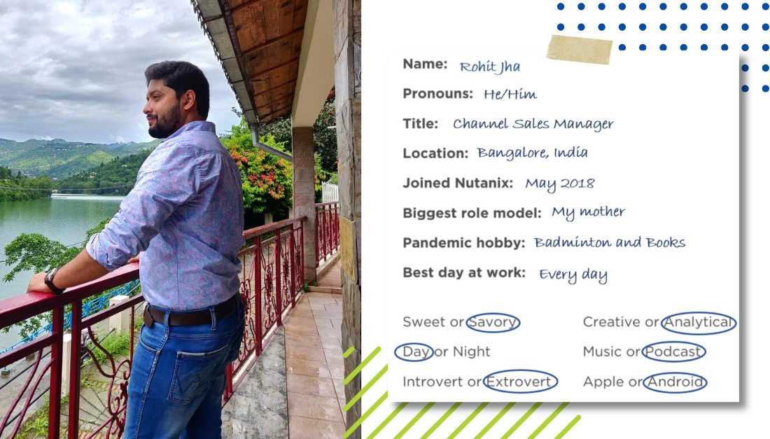 LifeAtNutanix's tweet photo. Meet Rohit from our team in India! When he sets sight on a goal, he doesn't let up until he achieves it. 🎯  His hunger and heart helped him land a #Nutanix internship, which later progressed into a Channel Sales Manager role. Learn more: https://t.co/9tPPxopwEg #LifeAtNutanix https://t.co/eOWM3PxCRM