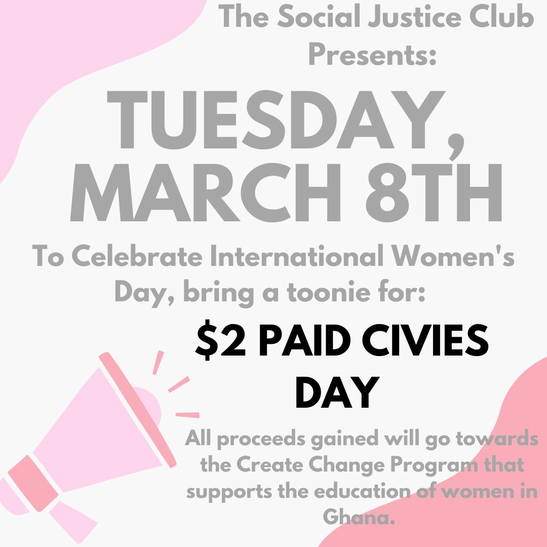 LIONS! Tomorrow is a PAID CIVIES DAY! Don't forget to bring in a toonie to your first period class, and wear your civies! <a href="/lionsnewstoday/">St. James CHS</a> <a href="/stjstudentcoun1/">stjstudentcouncil</a>