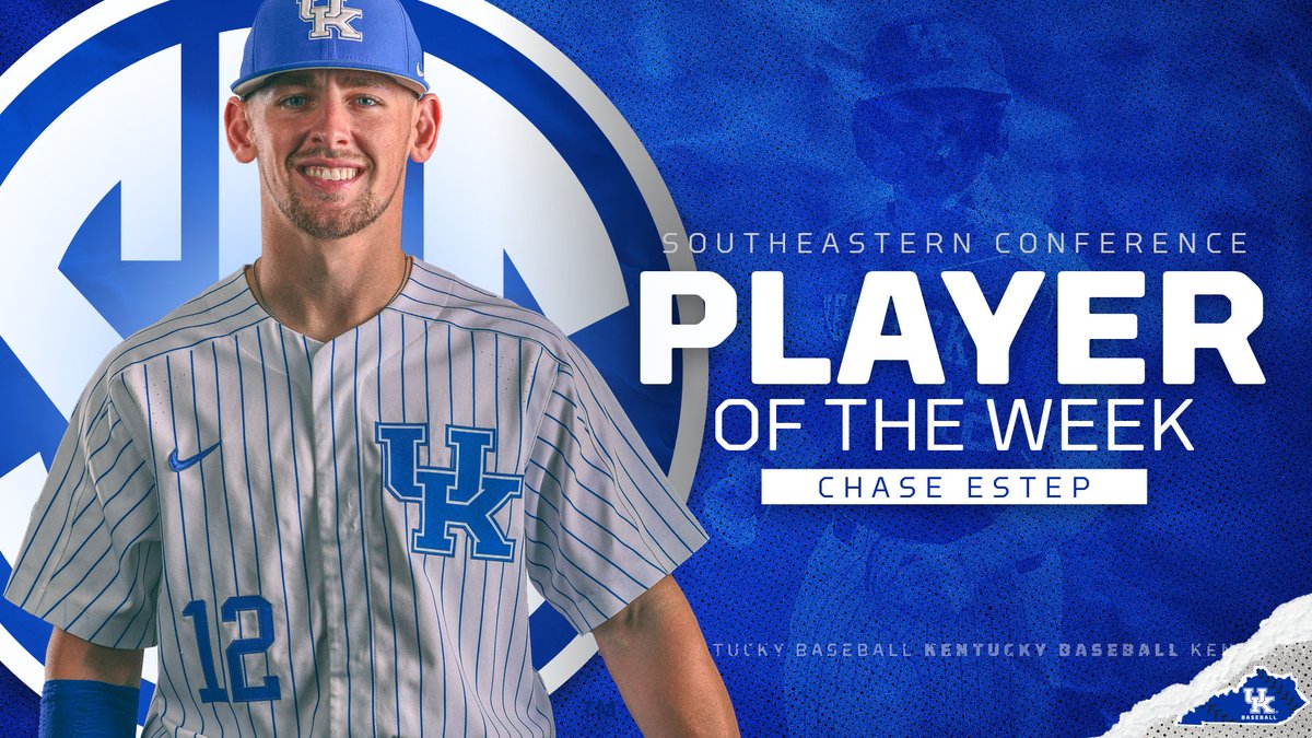 UKBaseball's tweet photo. CHASE!!

@chasestep12 is your @SEC Player of the Week! https://t.co/tVSBj5W4Tq
