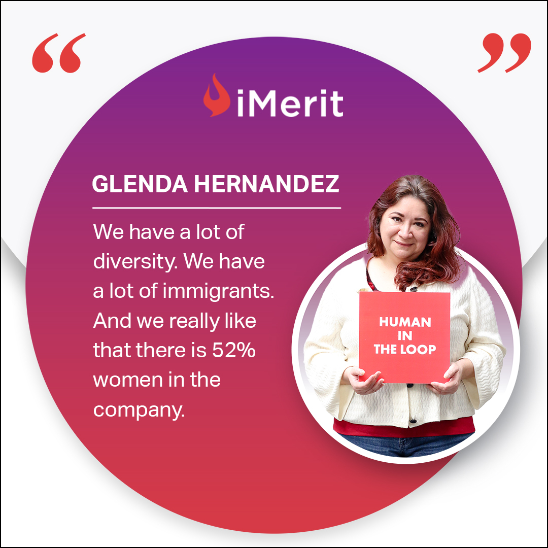 iMeritDigital's tweet photo. iMerit is proving that #diversity and #inclusion in #AI and data can be beneficial for business outcomes.  Here's what Glenda Hernandez, Project Lead at #iMerit has to say about iMerit's #diverse culture.

#womenintech #womeninstem https://t.co/NSXUf9uIyz