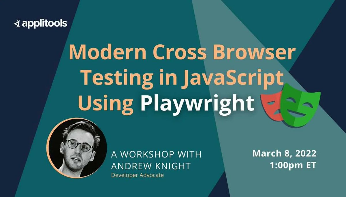 🔥 WEBINAR TOMORROW 🔥 

"Modern Cross-Browser Testing in JavaScript using Playwright"

Catch me at 1pm (US Eastern) while I show you how visual testing is a game-changer for cross-browser testing using <a href="/playwrightweb/">Playwright</a> and <a href="/Applitools/">Applitools</a>!

Register here: applitools.info/w4f
