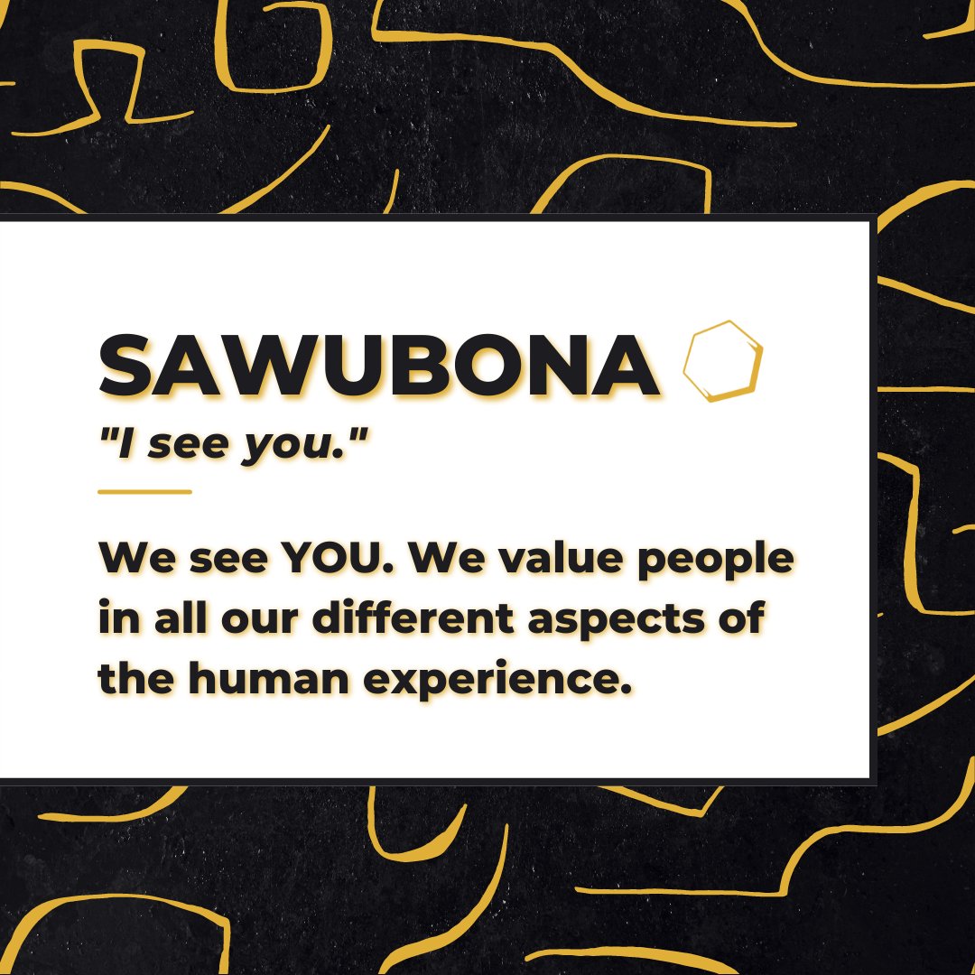 TheHiveMovement's tweet photo. "Sawubona" is a Zulu greeting that means "I see you." Today, we challenge you to go out and appreciate all of the beautiful, different lifestyles that make up your community. 🐝

#itsahivething #youthcentered #newyear #manifestation #community #804 #richmond #nonprofit #justice https://t.co/ar4G7UCQCv