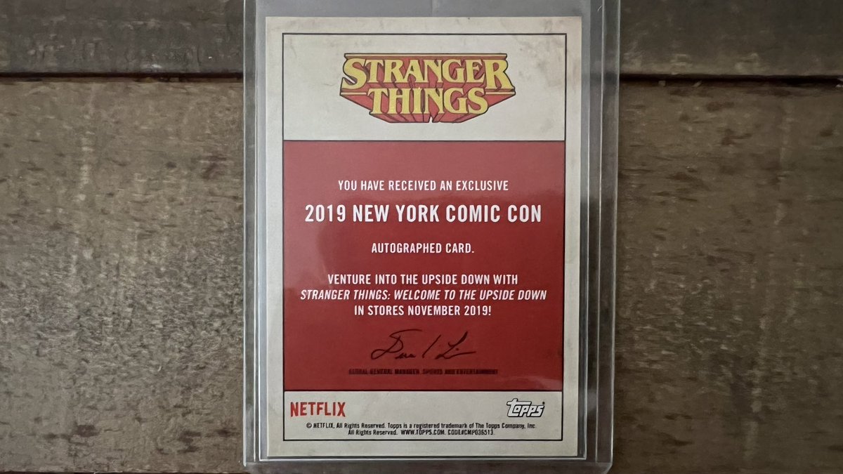 MatthewModine's tweet photo. RETWEET by Monday, March 14 for a chance to win this set of 20 #StrangerThings character cards from @Topps! My Dr. Brenner card is the limited edition (and signed) @NY_Comic_Con version from 2019. Only 50 were released to the public! Good luck! #ModineMonday https://t.co/hRB4XKSb36