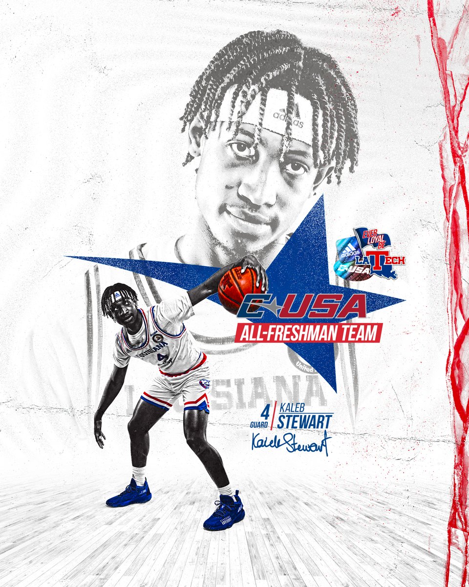 LATechHoops's tweet photo. Fifth Bulldog in program history to be named to the Conference USA All-Freshman Team. 

Congrats, @kaleb_stewart1! 🏅 https://t.co/abSpYLovfb