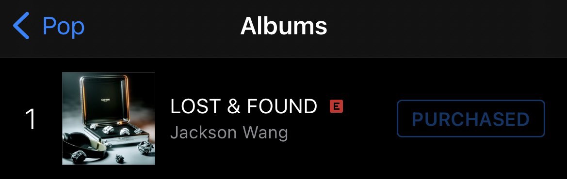 JacksonWCharts's tweet photo. #JacksonWangLostFound is #1 on U.S. Itunes Pop genre chart. His previous peak with an album was #Mirrors reaching #4

#JacksonWang #王嘉尔 #잭슨 #TEAMWANG @JacksonWang852 @teamwangofcl https://t.co/KfaE3Bm0os