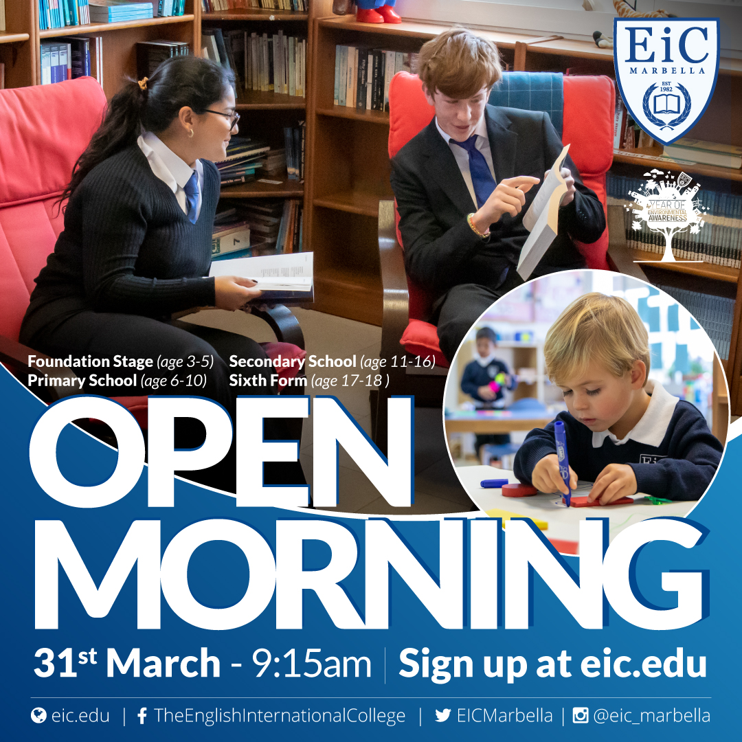 EICMarbella's tweet photo. We wish to open our doors again to welcome new families and our existing families to the EIC community. If you would like to see EIC in action and attend our Open Morning on 31st March 2022 at 9.15am, please register your interest: https://t.co/HluVDKSWt6 #internationalschool https://t.co/tXpahgafSQ