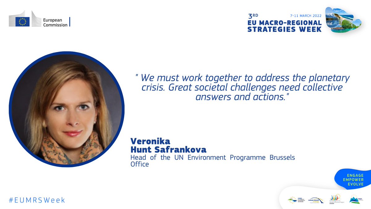 How can #EUMRS mobilize institutions and stakeholders for the implementation of the #EUGreenDeal? 

Some food for thought with Veronika Hunt Safrankova from <a href="/UNEP_Europe/">UN Environment Programme (UNEP) Europe 🌱</a> <a href="/UNEP/">UN Environment Programme</a>

Join the live stream👇👇
facebook.com/events/2533608… 

#GreenTransition
#CircularEconomy
#GreenEurope