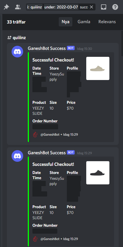 Kevin Persson (@quiiinz) on Twitter photo Amazing day!
Bot: <a href="/GaneshBot/">GaneshBot</a> <a href="/GaneshCooked/">GaneshCooked</a>
Proxies: <a href="/PrimedProx/">Primed Proxies</a>
Gmails: <a href="/InvisibleGmails/">InvisibleGmails</a> (major work, amazing gmails)
Group: <a href="/YoungChefsACO2/">Young Chefs ACO</a> Amazing day!
Bot: <a href="/GaneshBot/">GaneshBot</a> <a href="/GaneshCooked/">GaneshCooked</a>
Proxies: <a href="/PrimedProx/">Primed Proxies</a>
Gmails: <a href="/InvisibleGmails/">InvisibleGmails</a> (major work, amazing gmails)
Group: <a href="/YoungChefsACO2/">Young Chefs ACO</a>