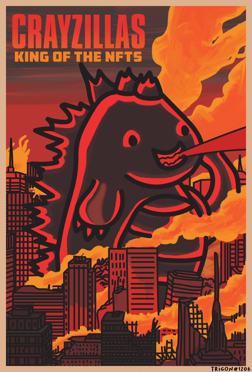 4weirdgab's tweet photo. This is my entry for the #CrayzillasArt1 🖍

Inspired by a Godzilla poster! I guess @crayzillas can be destructive ⚠ https://t.co/avc49fYDlH