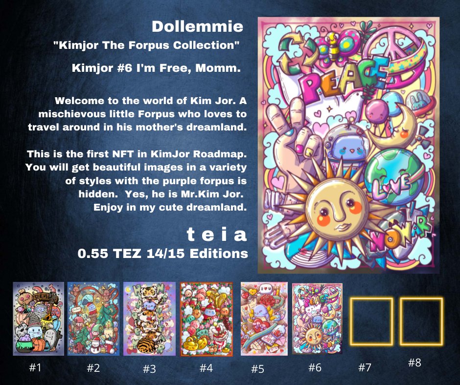 New Drop! <a href="/hicetnunc2000/">h2000</a> <a href="/TeiaCommunity/">Teia Community</a> <a href="/objktcom/">objkt</a> 

Kimjor #6 I'm Free, Momm
objkt.com/asset/hicetnun…

My Work
objkt.com/profile/tz1Nte…

hic.af/dollemmie

#CleanNFT #Tezos #XTZ #Teia #hicetnunc #OBJKT #NFTCollector #NFTCommunity #HEN #NFT #NFTThailand
