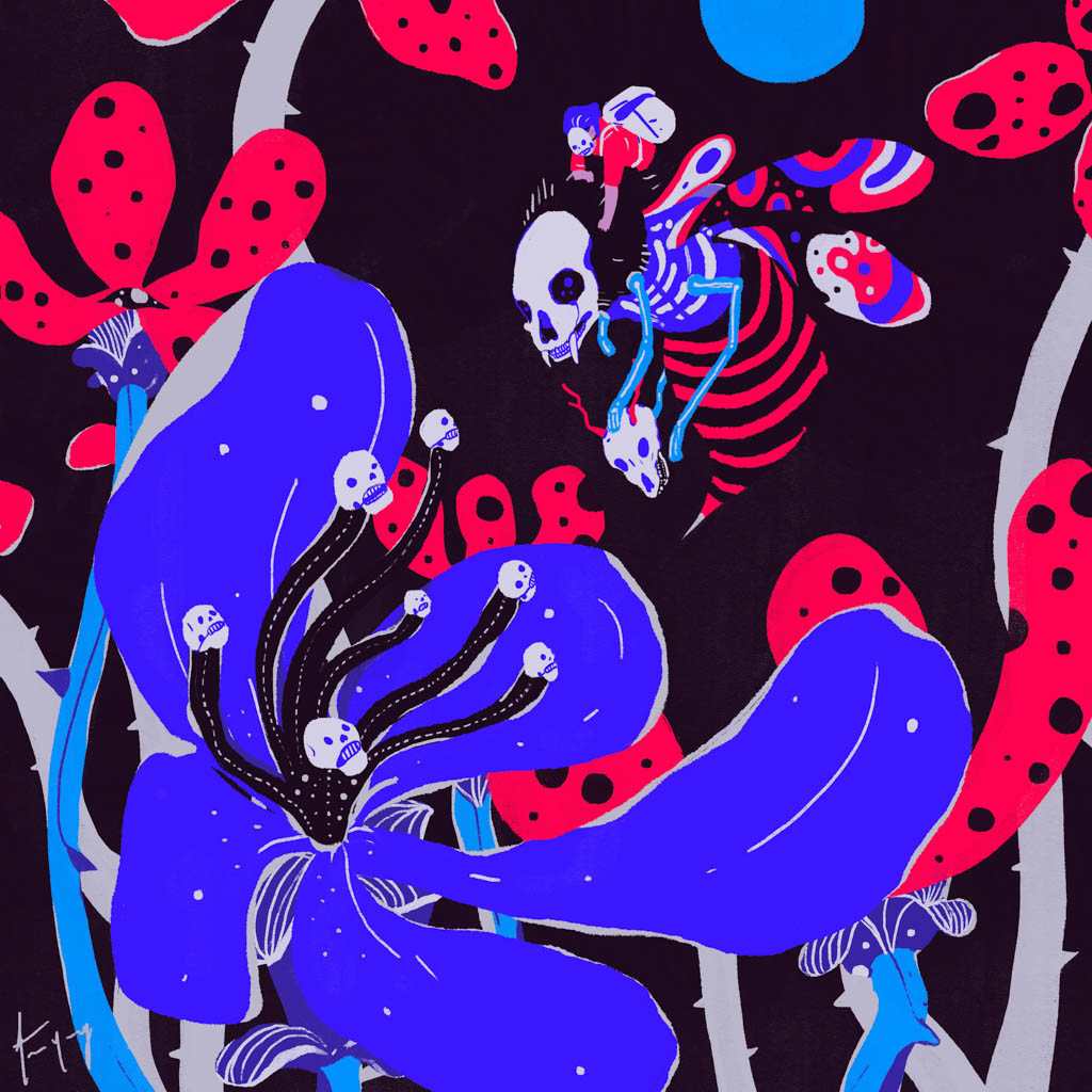 Midnight munchies in the Midnight Garden. 

'Midnight Delivery' 
Now LIVE on <a href="/KnownOrigin_io/">KnownOrigin.io</a> 🔥💀💜

knownorigin.io/gallery/868100…
_____

#NFT #NFTcommunity #NFTart #NFTartist #KOmmunity #NFTdrop