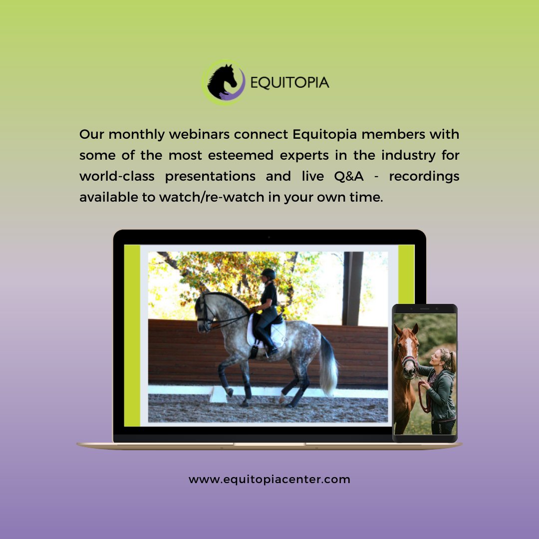 Equitopiacenter's tweet photo. Where else can you get the chance to ask your question to a global expert? 

Join us and connect with thousands of horse people who believe the greatest results come from a compassionate approach to equestrianism!

Learn more: https://t.co/T90xgINeyY

#equitopia #webinar https://t.co/OwgNPjWTkF