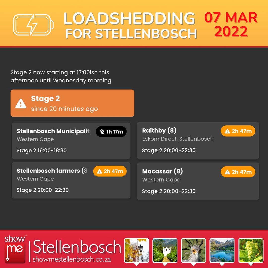 #loadshedding coming in today 💥🔌