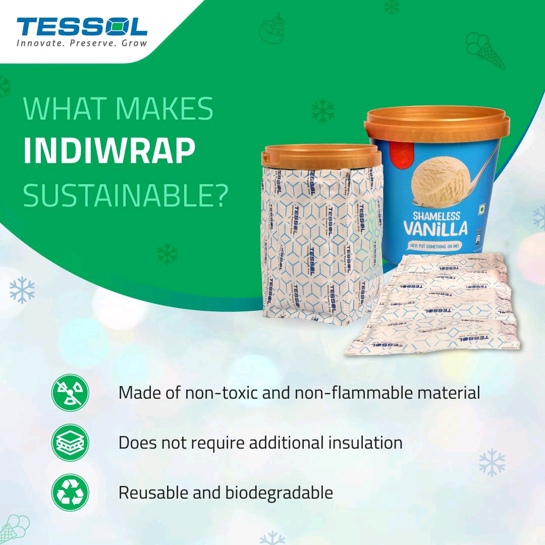 indiancoldchain's tweet photo. TESSOL’s innovative packaging solution Indiwrap is the most sustainable choice when it comes to ice cream and frozen food delivery. 

#TESSOLCares #ColdChainSolutions #Indiwrap #PCMTechnology #FrozenProducts #HomeDeliverySolution #Innovation #Sustainability https://t.co/twTz3QbNoz