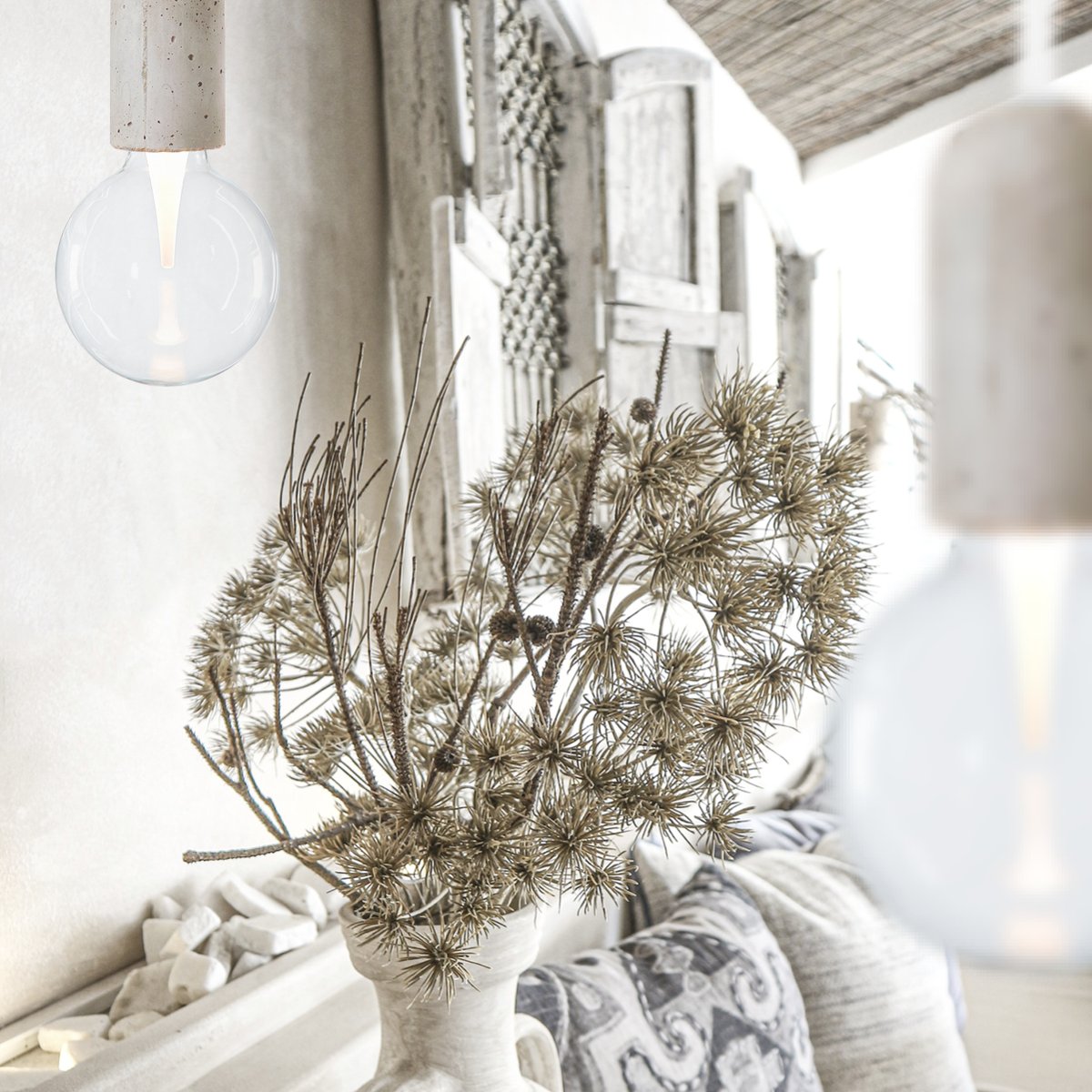 NudCollection's tweet image. A palette of concrete, weathered wood and washed out ethnic fabrics. Beautiful🤍🤍🤍 #concretepalette #nudcollection #concretelampholder #uniquelights #spearbulb