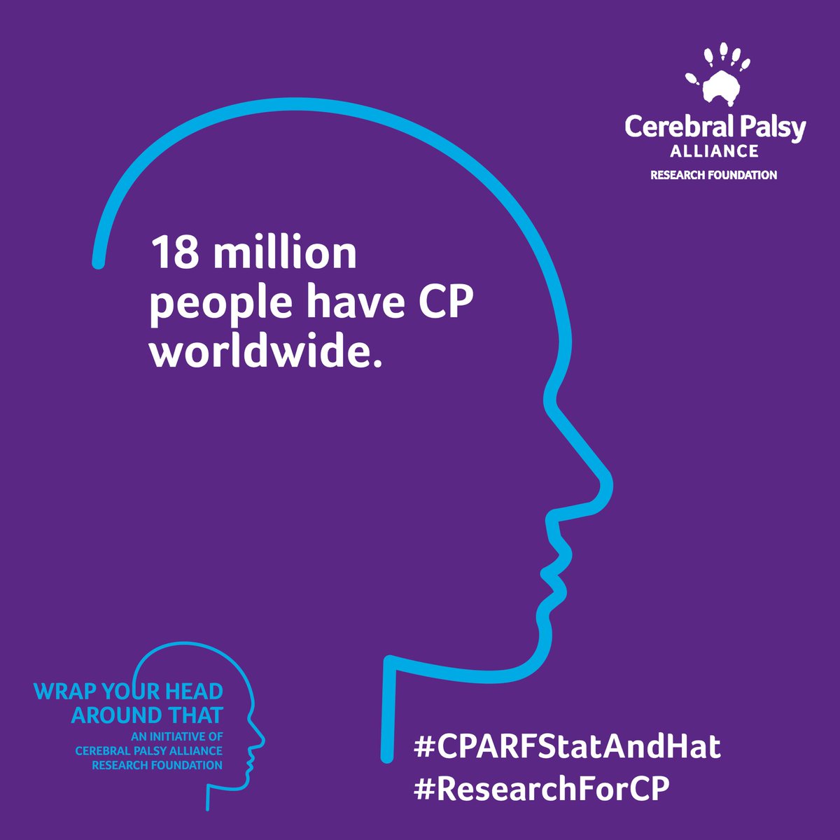 ResearchForCP's tweet photo. 18 million people have #CP worldwide.🌎 Wrap your head around THAT.
Find more #CerebralPalsy stats & join our awareness initiative as one of the 18 million faces of CP at https://t.co/eRb967Q3nQ.
#ResearchForCP #CPARFStatAndHat #CerebralPalsyAwareness https://t.co/MJD9WYbE1z