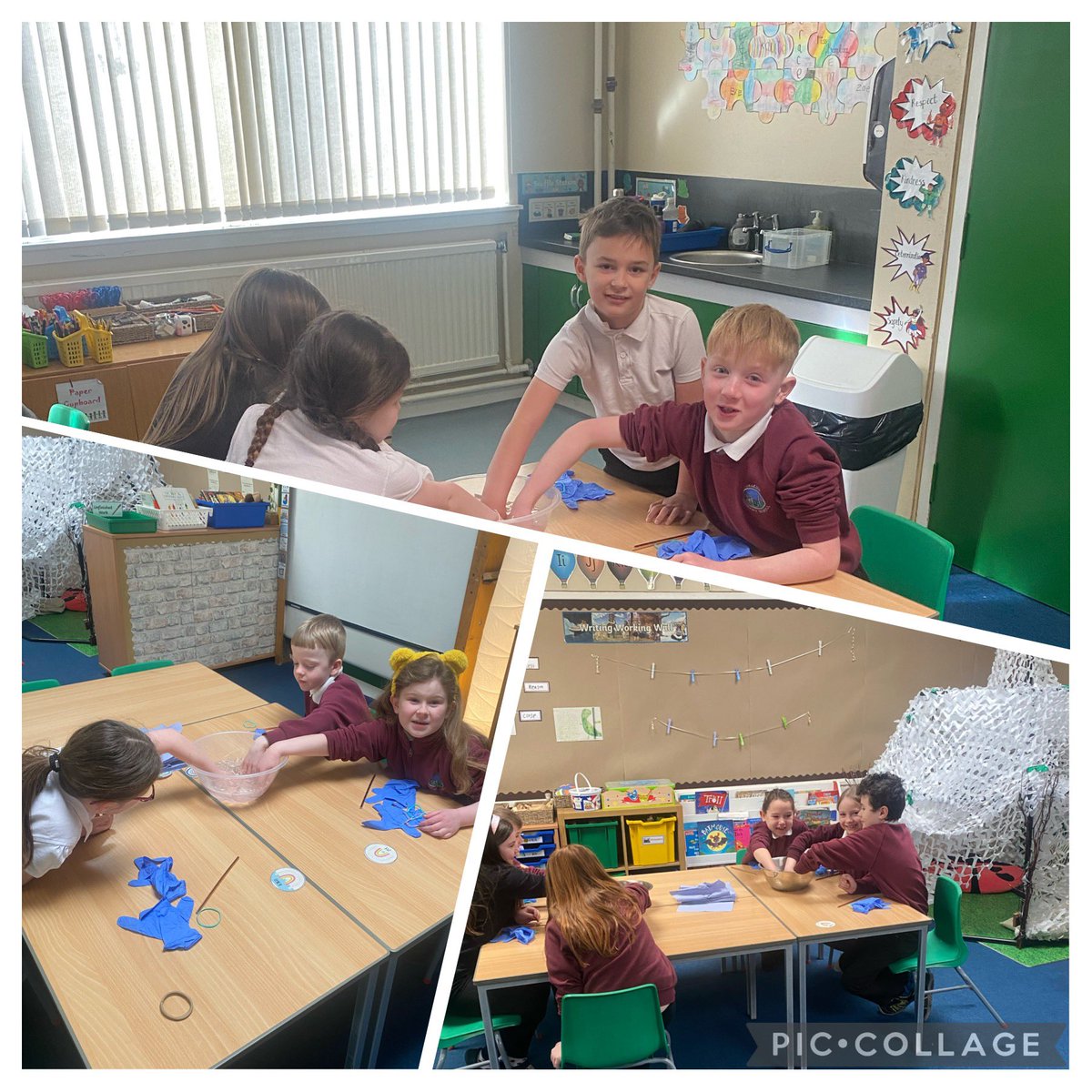 Jennife74258458's tweet photo. Ever wondered how Polar Bears stays warm? Well P3/4 found out today using ice water, gloves, elastic bands and a straw!! They had lots of fun experimenting to find the conclusion: Polar Bears fur is hollow and traps air which acts as an insulator against the cold! @DrakiesPS https://t.co/cPwRoOBPGd