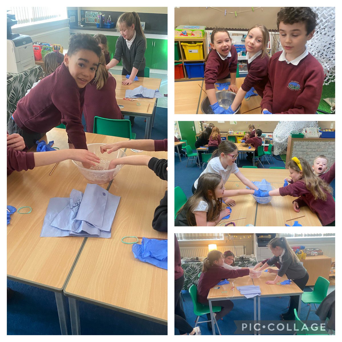 Jennife74258458's tweet photo. Ever wondered how Polar Bears stays warm? Well P3/4 found out today using ice water, gloves, elastic bands and a straw!! They had lots of fun experimenting to find the conclusion: Polar Bears fur is hollow and traps air which acts as an insulator against the cold! @DrakiesPS https://t.co/cPwRoOBPGd