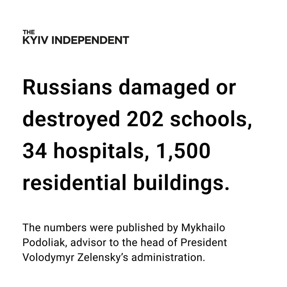 KyivIndependent's tweet photo. Russian forces have deliberately targeted multiple cities and villages across Ukraine. https://t.co/238nXyaMuF