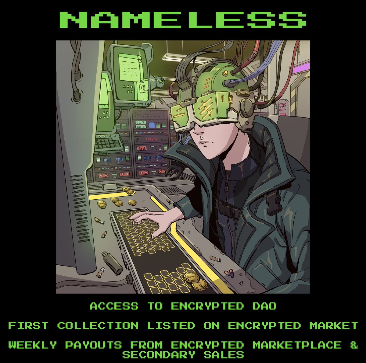 NAMELESS MINT TOMORROW

MINT 1 - 20:00 UTC
SUPPLY - 500
PRICE - 1500 $CRYPT
VHS HOLDERS ONLY

MINT 2 - 20:15 UTC
SUPPLY - 1500
PRICE - 1 SOL
VHS HAVE 30 MINUTE WL PERIOD
