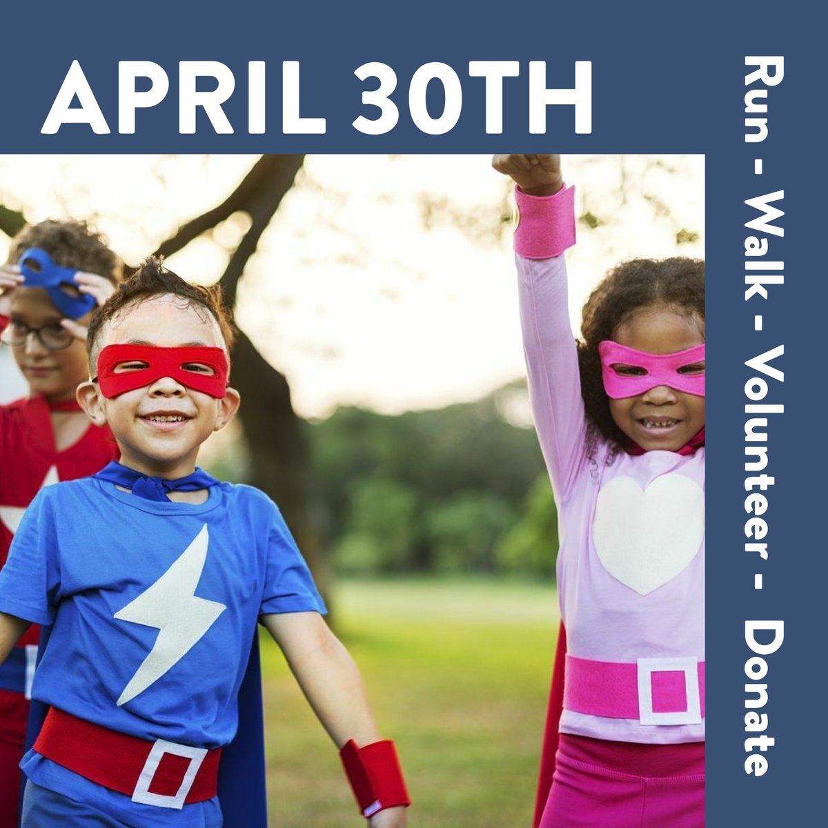 FairfaxCASA's tweet photo. Don't miss Fairfax CASA's most exciting event of the year - our 12th annual #RunForTheChildren! Join us and BE A HERO to an abused child in our community. Sign up at the link below to run, walk, or volunteer on April 30th or make your donation today!

https://t.co/9KRGgP8pJE https://t.co/sSMkAuNub9
