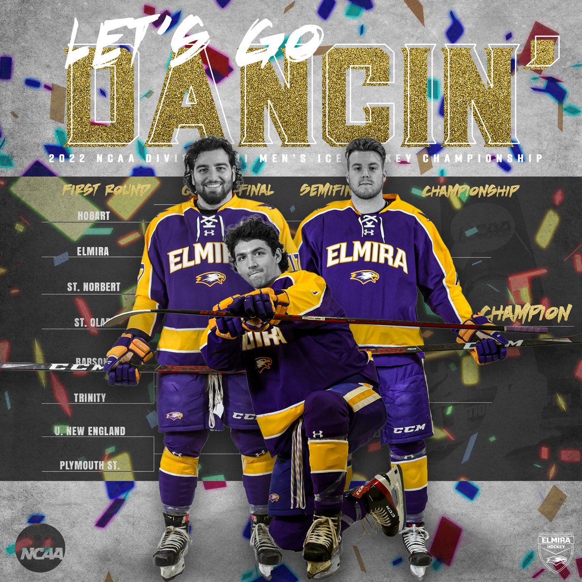 Time to breathe, WE'RE IN!!! <a href="/ElmiraMHKY/">Elmira College Men's Hockey</a> faces off against <a href="/NEHockeyConf/">NE Hockey Conference</a> foe Hobart on Saturday in Geneva! <a href="/ElmiraCollege/">Elmira College</a> is the only school in the <a href="/NCAADIII/">NCAA Division III</a> tournament to have both its men's and women's teams selected!! 

#FightOn4EC #HailElmira #ElmiraProud