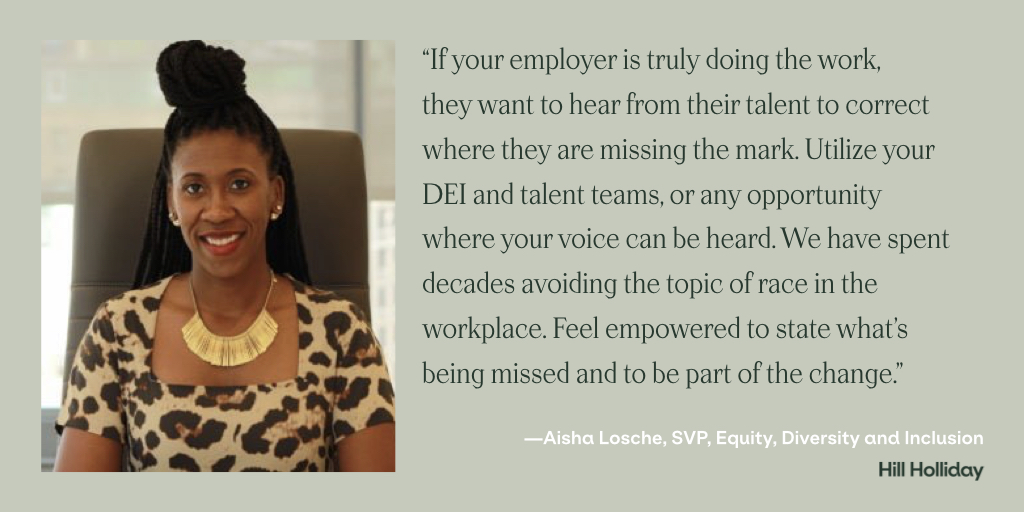 hillholliday's tweet photo. Check out our SVP, DE&amp;I @AishaLosche in @adweek:
The Cost of Progress Beyond Performance: The exorbitant price Black professionals pay for change, and why it must be paid

https://t.co/GOPRinVB9b https://t.co/ffcg4EI6XQ