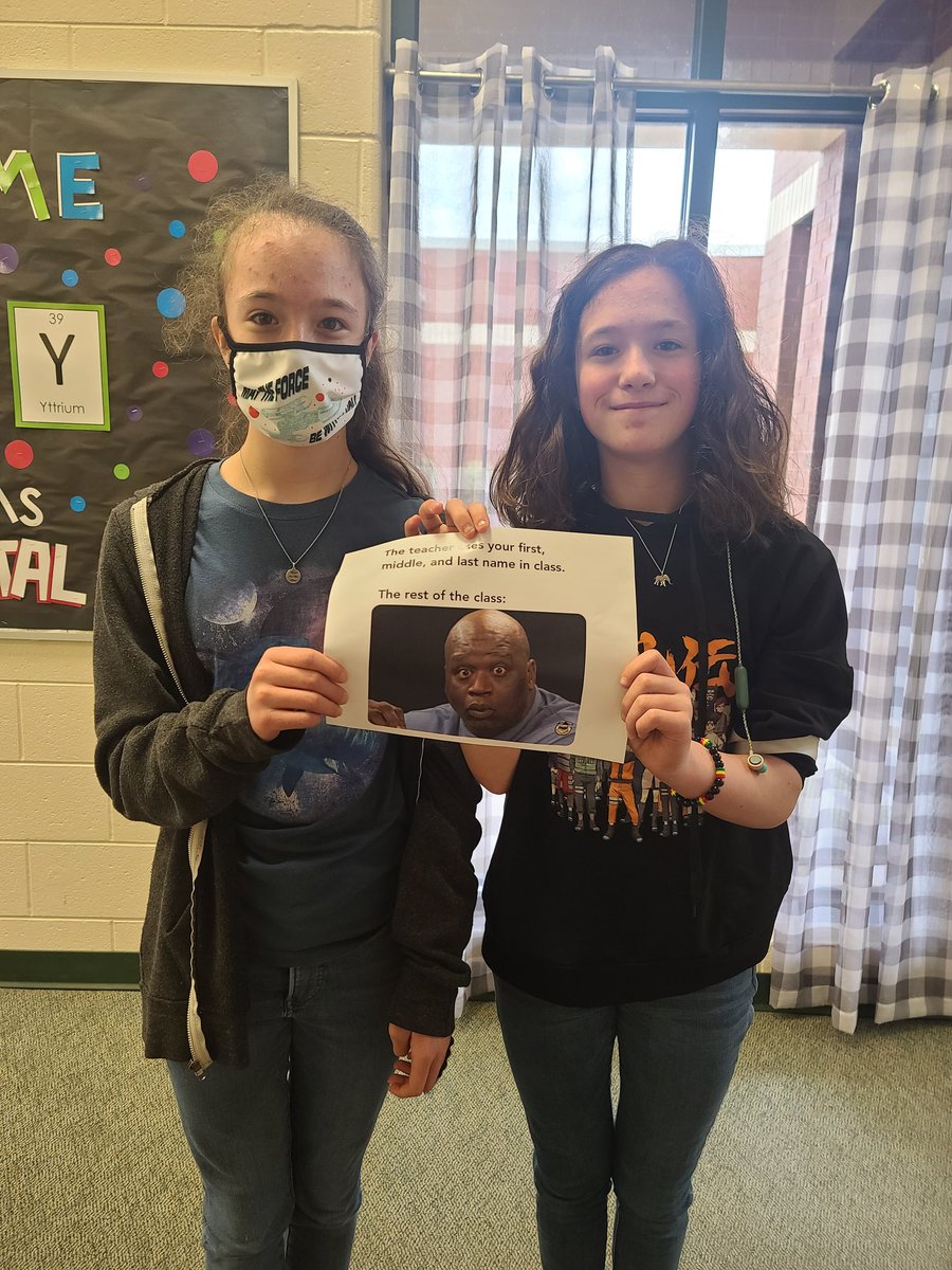 RRMSread's tweet photo. Today we played "Find the NBA Superstar" to kick off our March Book Madness tournament. Congrats to MacKenzie and Madison Randall for spotting this guy hanging in the cafeteria! #marchmadness #encouragereading #shaqmeme @RehobothRoad @GSCSELA @GriffinSpalding https://t.co/Uz1xcd57IM