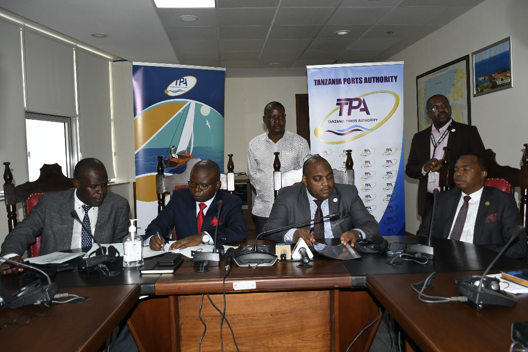 <a href="/ccttfaorg/">CCTTFA</a> today coordinated the signing of a Service Level Agreement between <a href="/tzrailways/">Tanzania Railways Corporation</a> <a href="/RailwaysUganda/">UGANDA RAILWAYS CORPORATION</a> <a href="/tanzaniaportshq/">TPA_Official Page</a> &amp; M/S Roofing Rolling Mills Limited Uganda for smooth and seamless movement of Ugandan traffic through the Central Corridor &amp; Dar port for mutual benefit