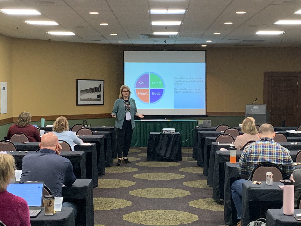 TedHiff's tweet photo. @ToniDBass sharing “Are you feeling the stress of it all? There is more to leadership than chocolate” during the @MoAESP Leadership Now Conference! @acozzy79 @Tiffany_Otto @bltg @MLDSLeaders https://t.co/hikcSdRWm8