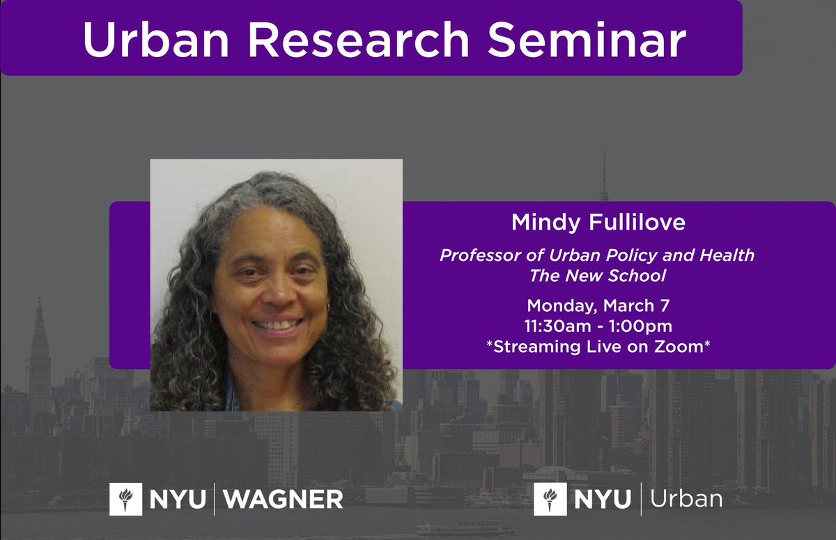 There is still time to register for today's Urban Research Seminar! wagner.nyu.edu/community/even…