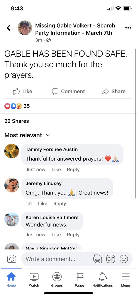 Gable Volkert has been FOUND ‼️Update from the family below.