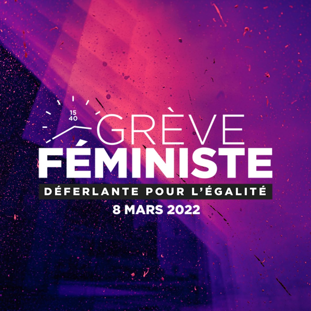 greve_feministe's tweet photo. Rendez-vous à 13h à Gare du Nord.

Alors que la « grande cause » du quinquennat n’a été que communication, nous donnons rendez-vous à toutes les femmes. 

Le #8mars2022 on s’arrête tout.e.s. On se met en grève. Plus de bla bla, des actes. Ne nous libérez pas, on s’en charge ! https://t.co/cdbT11iW4v
