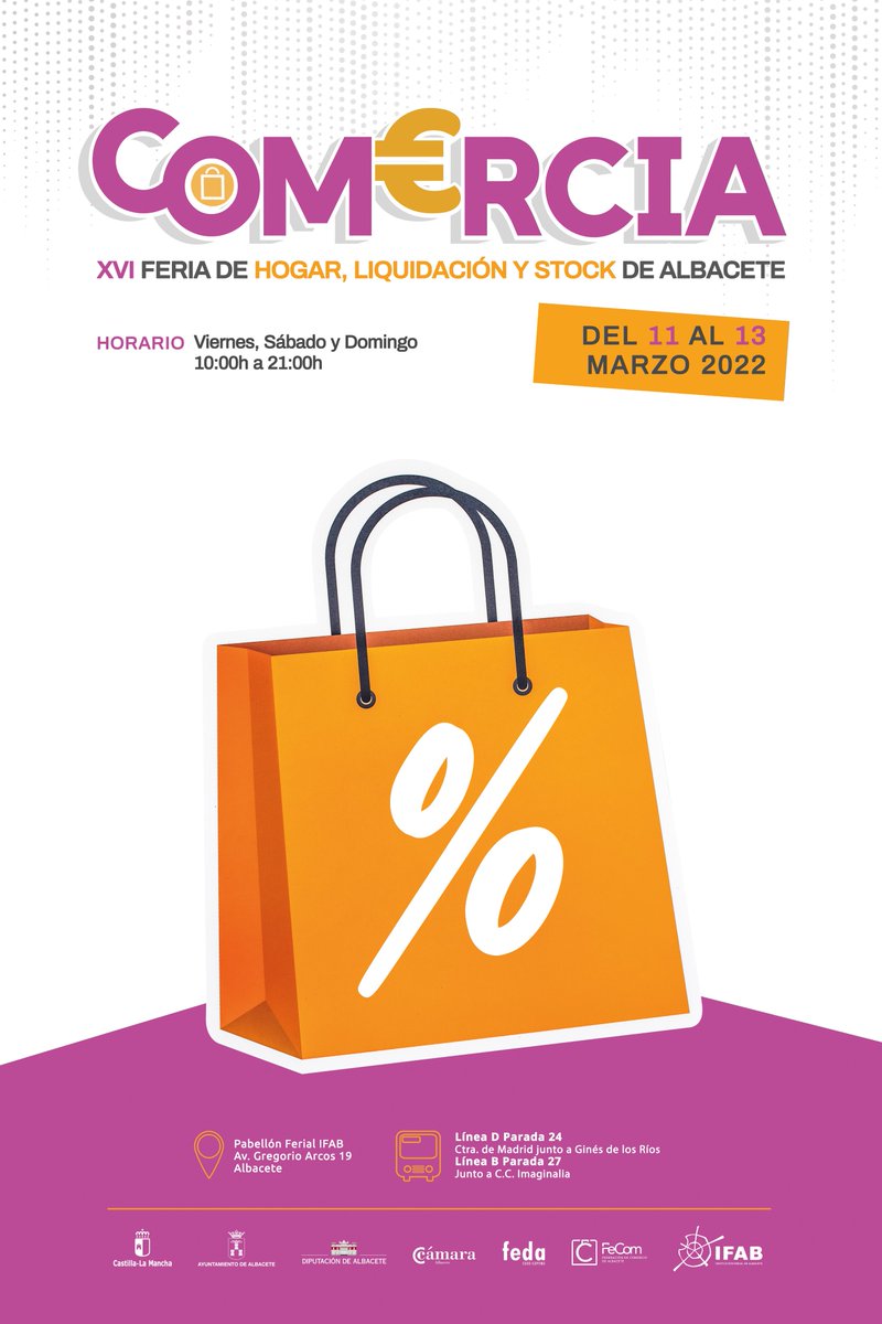 Alba_Turistico's tweet photo. La XVI edición de la Feria de Hogar, Liquidación y Stock de Albacete, Comercia, abrirá sus puertas del 11 al 13 de marzo de 10h a 21h en la Ferias Albacete IFAB.
👉 https://t.co/Ebvnd9pwAA https://t.co/BJwtw4gcno