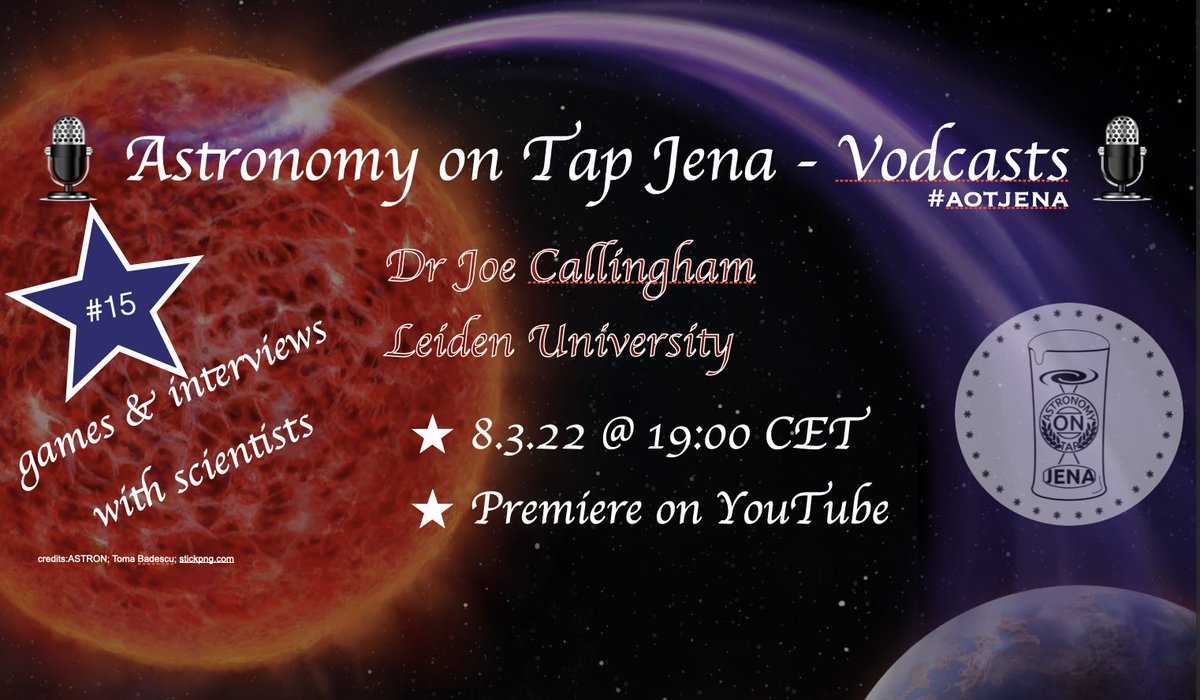 Guys! Do not miss this! A most enjoyable discussion with <a href="/AstroJoeC/">Joe Callingham</a>

Tuesday 8 March 19:00 CET

Click: youtu.be/z9_8PoCRE_w

#aotjena #astroontap <a href="/astronomyontap/">Astro On Tap HQ</a>
<a href="/aotjena/">Astronomy on Tap Jena</a> #astronomy #blackhole #star #event #outreach