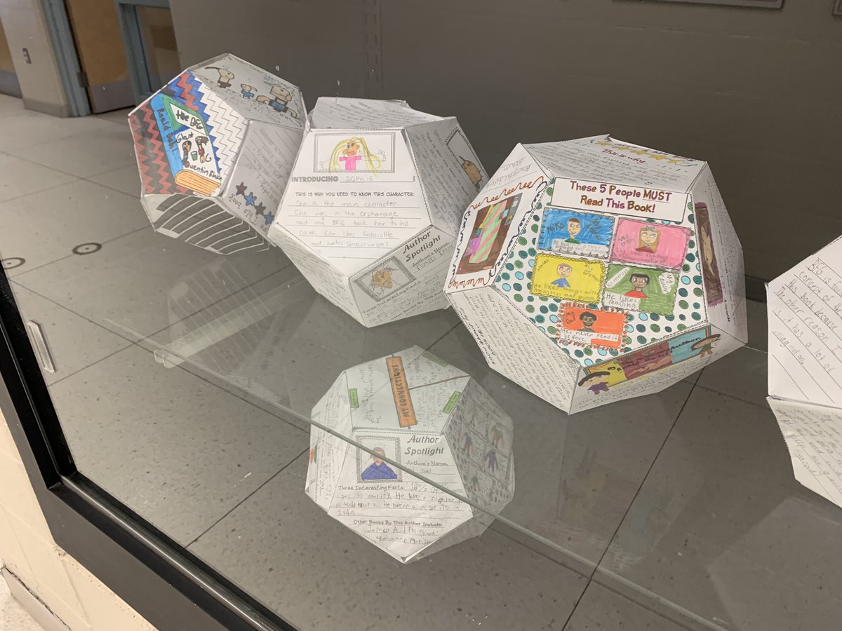 ebphin's tweet photo. How many sides are there to a story? 

One?

Two?

At Phin, there are at least TWELVE!

Thanks to Ms. Gellel and her class for these amazing DODECAHEDRON (12 sided figures) story shapes!

@Mr_Samuels @DDSBSchools @DDSBInnovation #growth #innovation #learnign #stories #create #fun https://t.co/5u2H0fBf3w