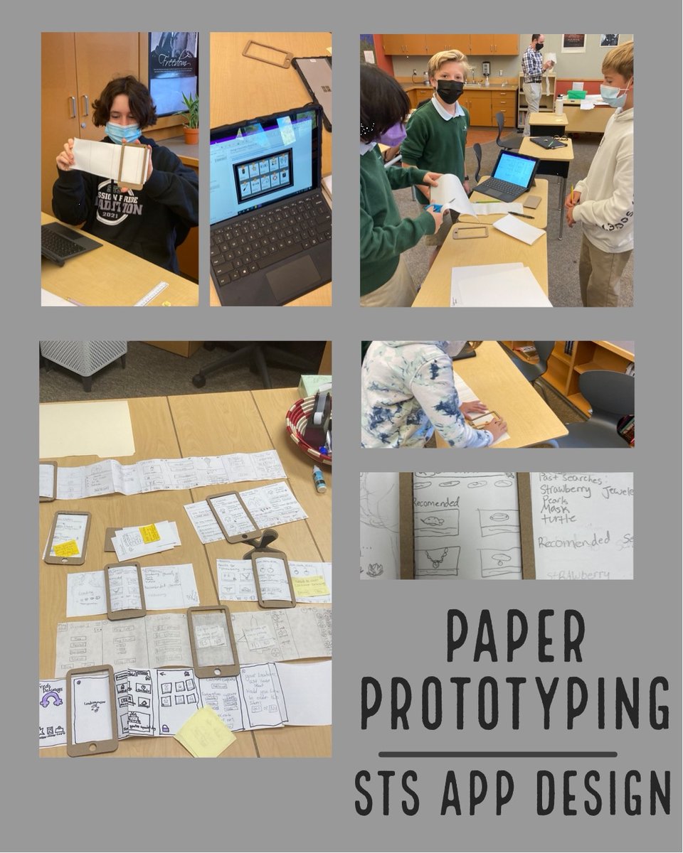CLISeattle's tweet photo. 7th grade did a phenomenal job applying design heuristics to create physical prototypes for their app ideas! 

#gostsfalcons @jess_pilsner #showcaseschool #MIEExpert #paperprotype #designthinking https://t.co/FHjeDA97qA