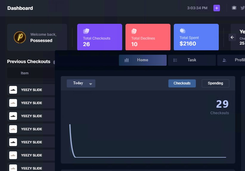 MalcomChaz's tweet photo. Shoutout to @SofloSupply! Best cook group in the game!! 55 total checkouts!! 
Bots: @MEKRobotics @ValorAIO 
Proxies: @ProxyHeavenio @BreadProxy @PorterProxies @LEMONPROXY2020 @OculusProxies https://t.co/k88tmhN2h2