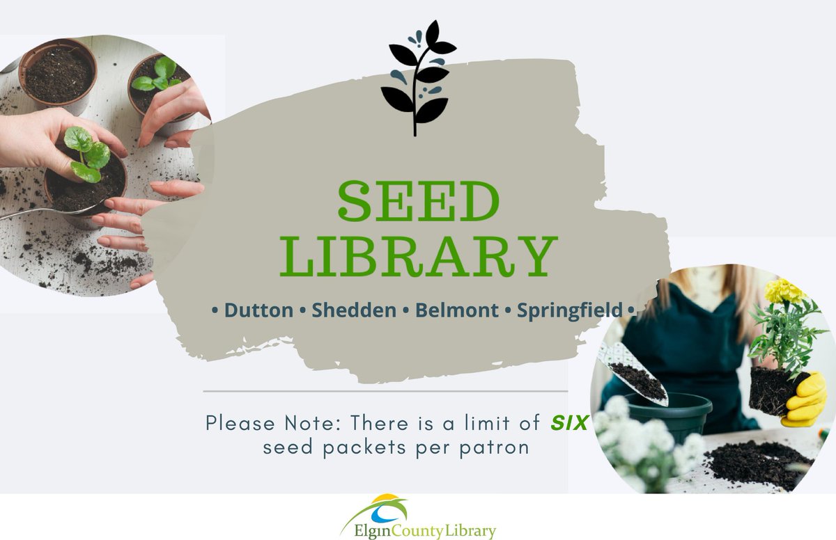 Our Seed Library is back! Starting nearer the end of March call or visit one of our branches with a Seed Library to fill out a form to request your seeds! To learn more visit: elgincounty.ca/library/specia…
Finish this sentence: A community that grows together...