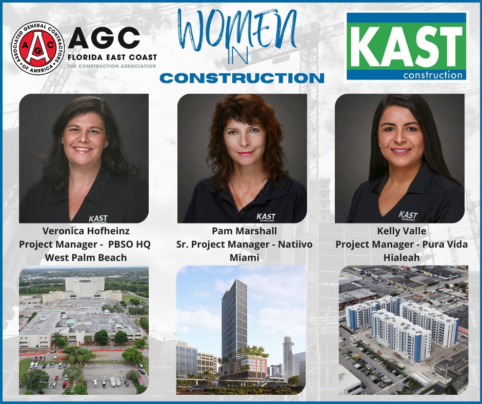 AGC_FEC's tweet photo. In honor of Women in Construction week we will be highlighting women in construction from our member firms. Today we recognize 3 women managing projects #KastConstruction
#womeninconstructionweek
#FLgeneralcontractors #commercialconstruction #constructionmanagers #AGCFECStrong https://t.co/TgFzavHG4X