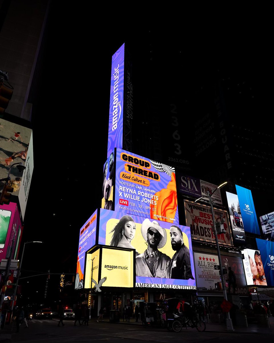 eclipsemusicllc's tweet photo. Okay @TheReynaRoberts - we see you. In @TimesSquareNYC that is. 😍 @amazonmusic https://t.co/aNEXLasHkY