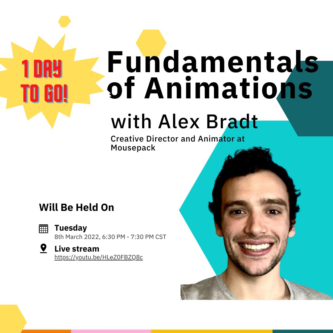 Join us in this FREE, exciting, FULLY VIRTUAL Workshop to learn about the Fundamentals of Animation by Alex Bradt!
Register Now on meetup.com/lottie-illinoi…

Join us on Youtube Livestream youtube.com/watch?v=HLeZ0F…

#talklottietome #lottieillinois #motiondesign #animation