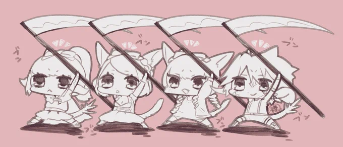 皆で鎌ブンブンしてた落書き 