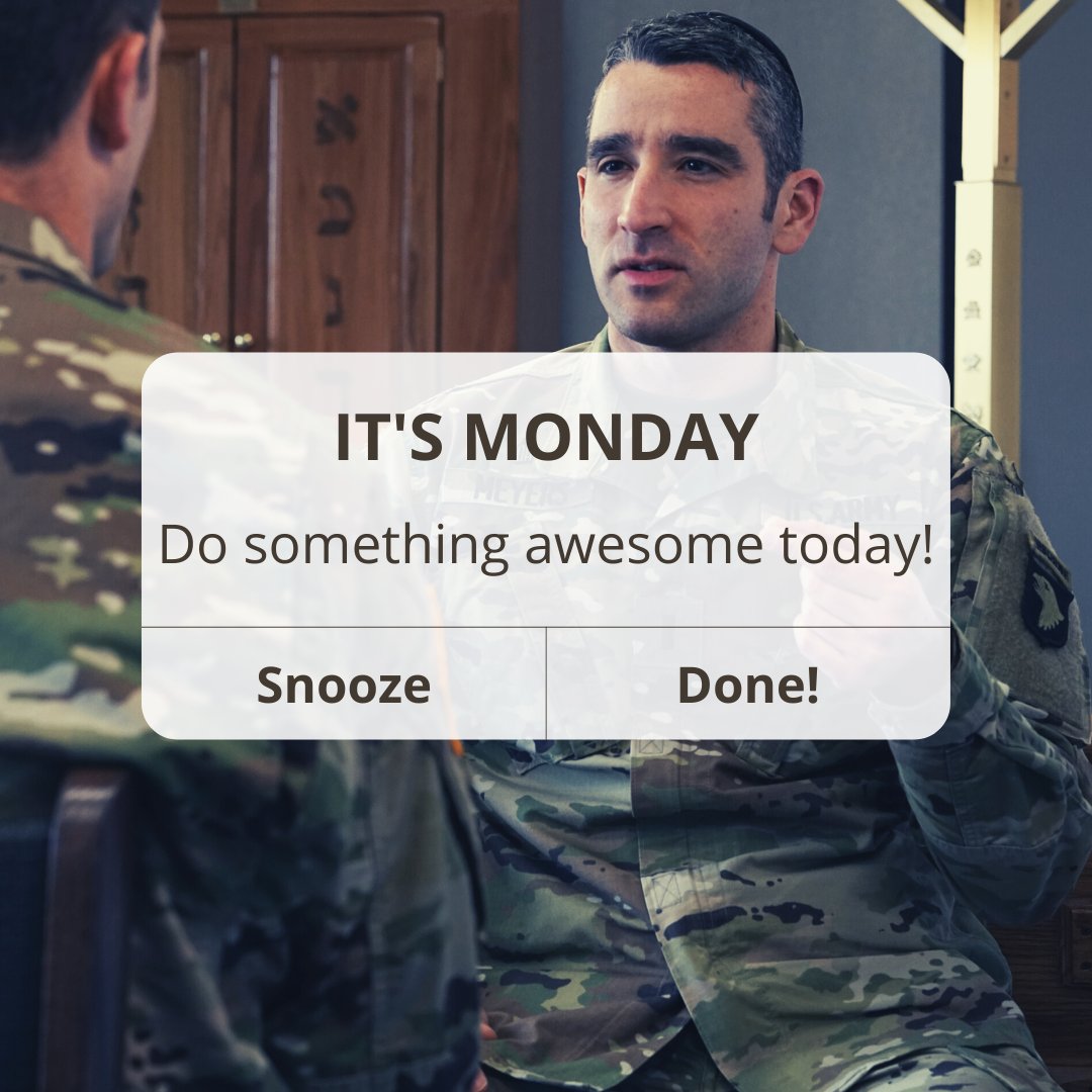 ArmyChaplainRec's tweet photo. Don't hit that SNOOZE button on this notification! 🙏 

#MondayMotivation | #Motivation | #PracticeYourPassion | #ArmyChaplians | #Chaplain https://t.co/F569UiL2qQ